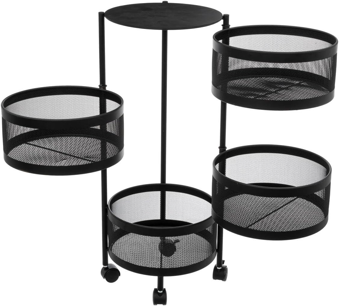 CARRELLO C/CESTILLI TONDI NERO