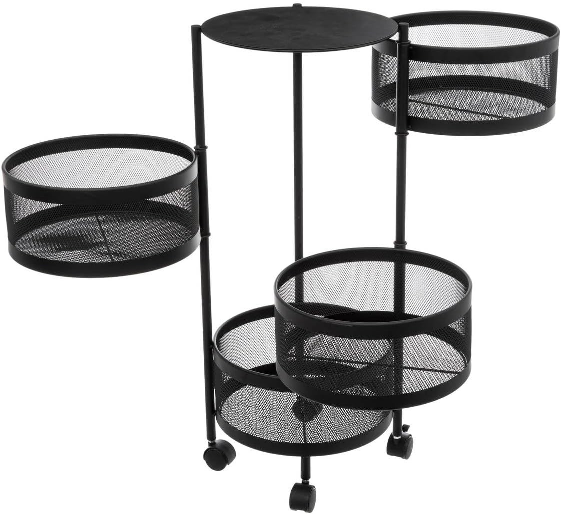 CARRELLO C/CESTILLI TONDI NERO