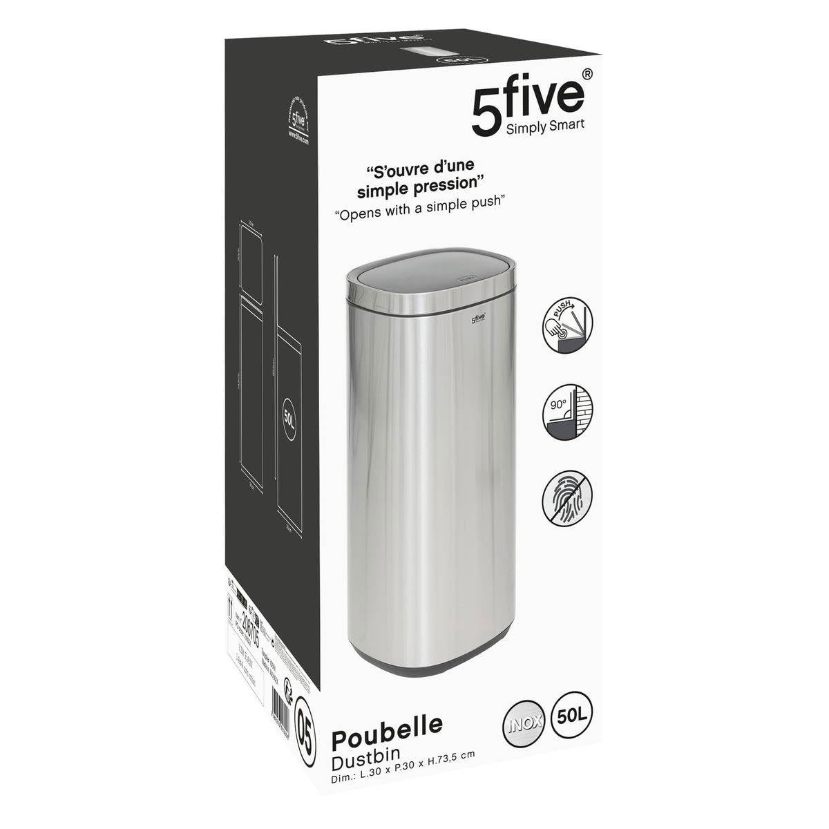 PATTUMIERA ALTA TONDA 50L.INOX