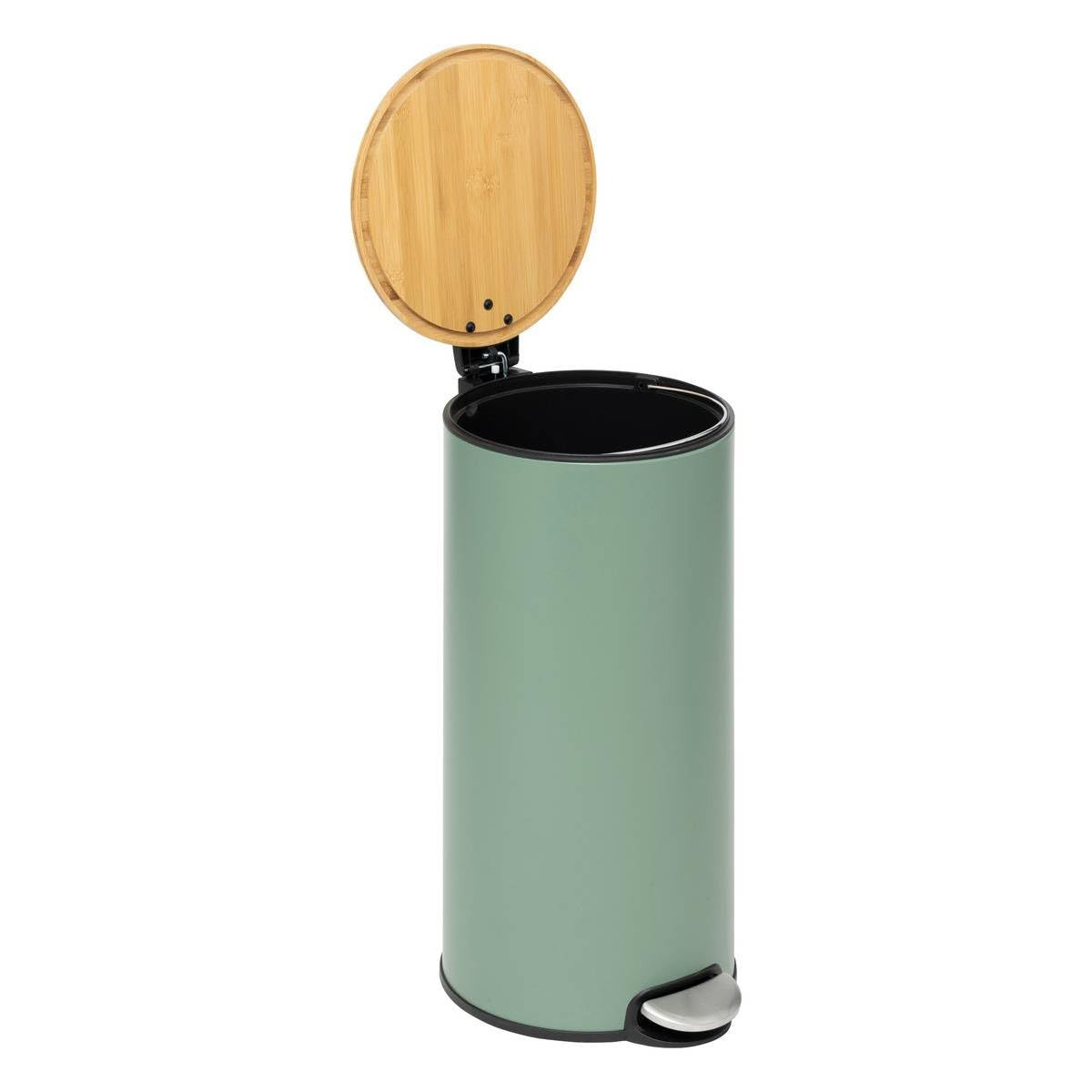 PATTUMIERA PEDALE 30L.METALLO BAMBOO VERDE