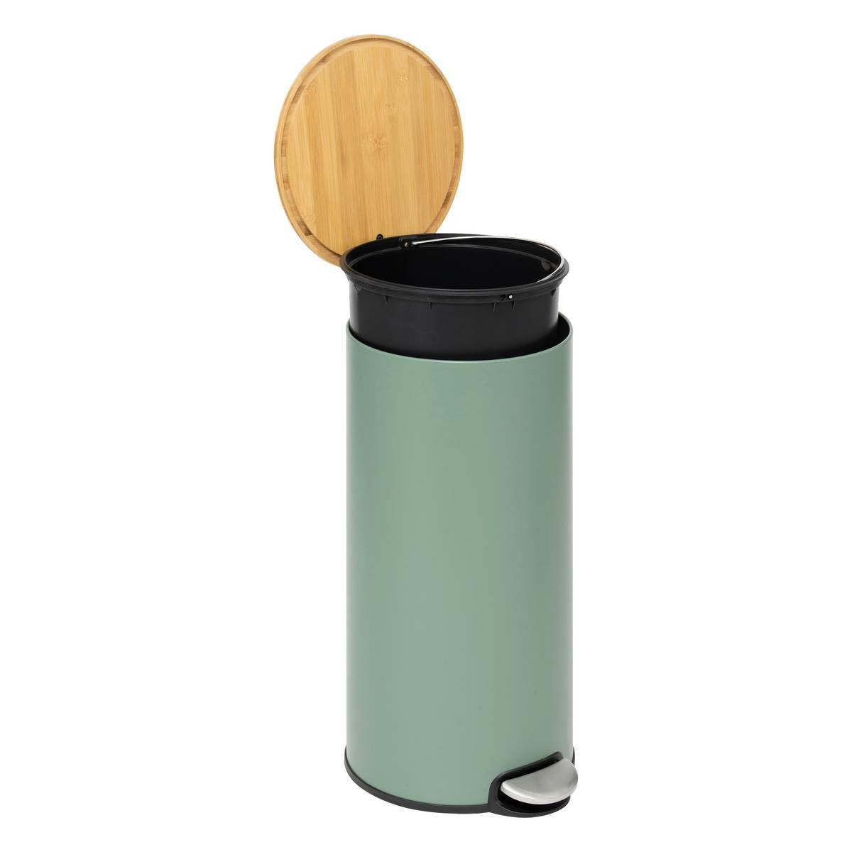 PATTUMIERA PEDALE 30L.METALLO BAMBOO VERDE