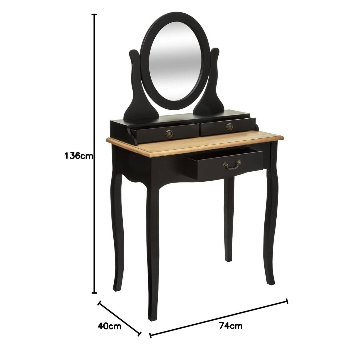 TOILETTE 3CASSETTI CHRYSA NERO