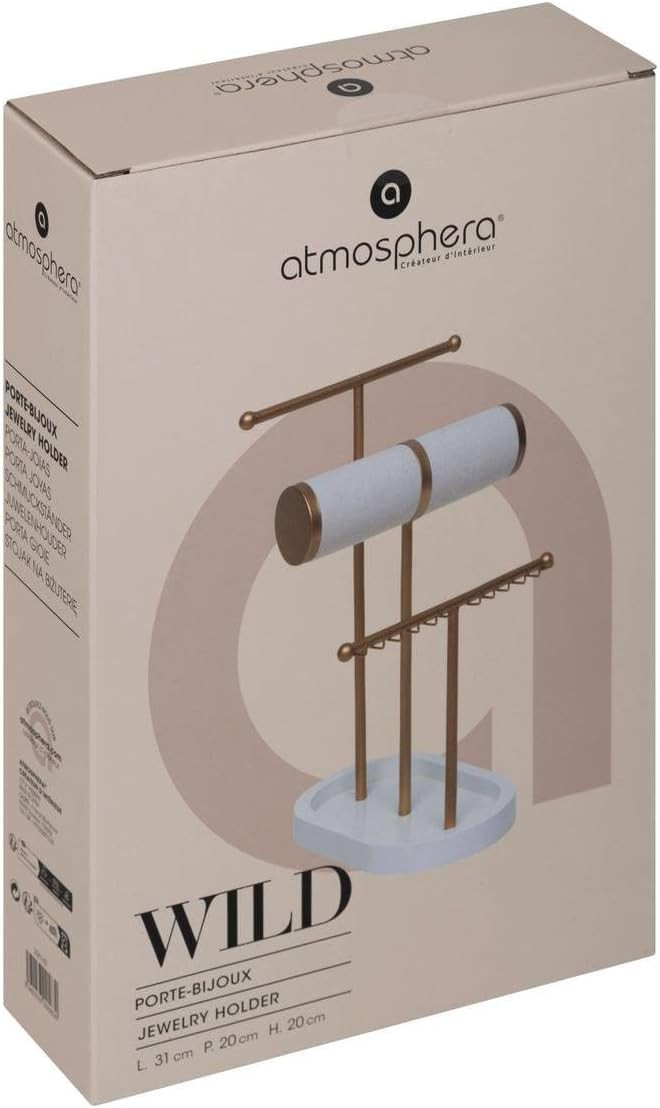 PORTAGIOIELLI CM.31X20X20 DORATO/BIANCO