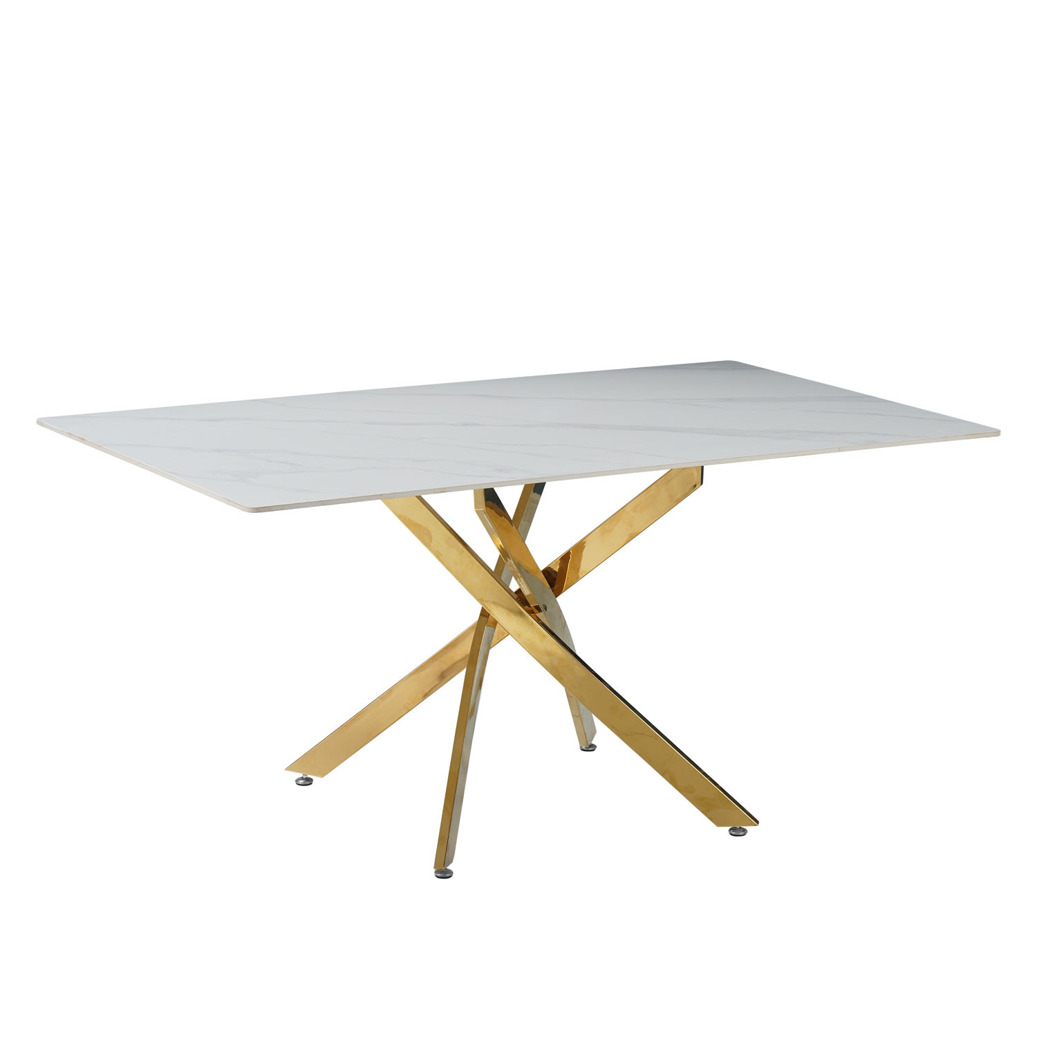 SET TAVOLO+4SEDIE CM.160X90X75H BASE ORO/VERDE