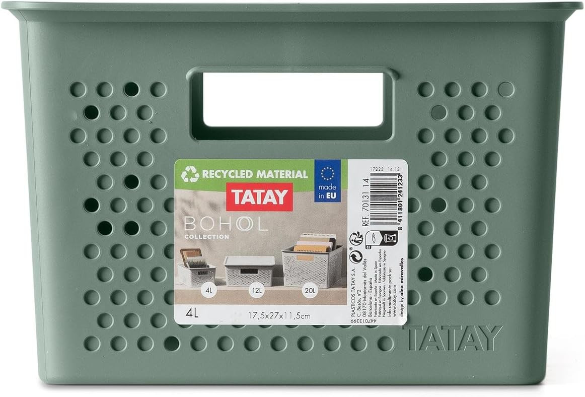 CESTA BOHOL S 4L.VERDE SALVIA CM.17.5X27X11.5H