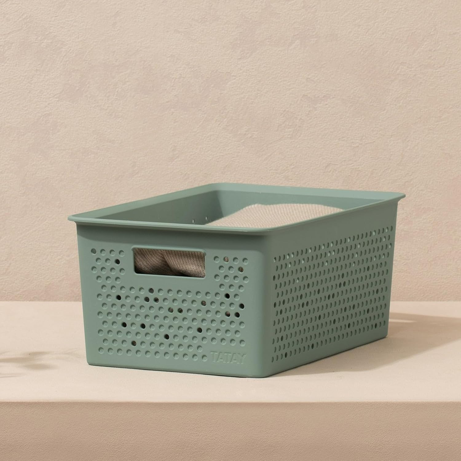 CESTA BOHOL S 4L.VERDE SALVIA CM.17.5X27X11.5H