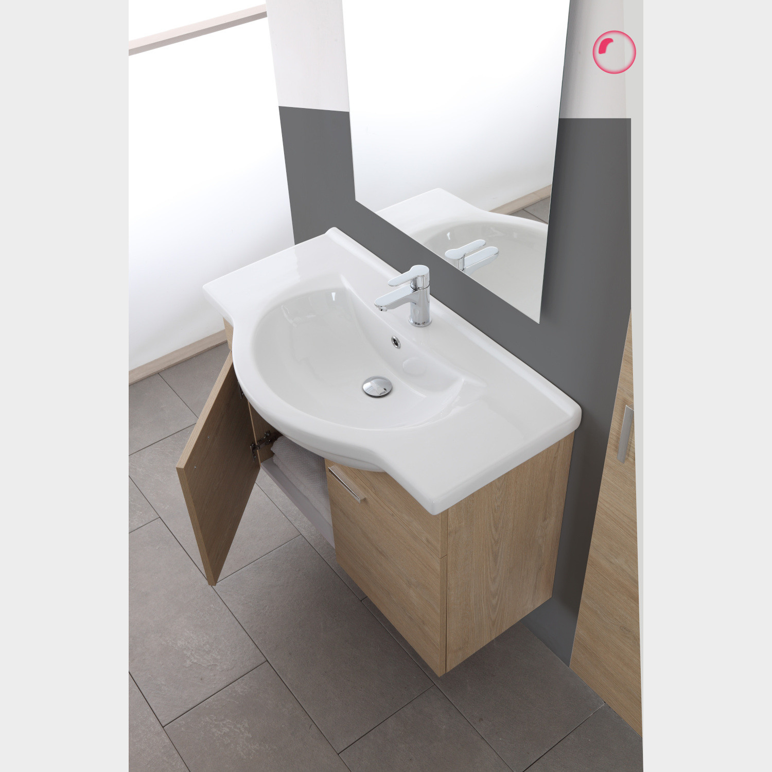 MOBILE BAGNO C/SPECCHIO CM.85 ROVERE