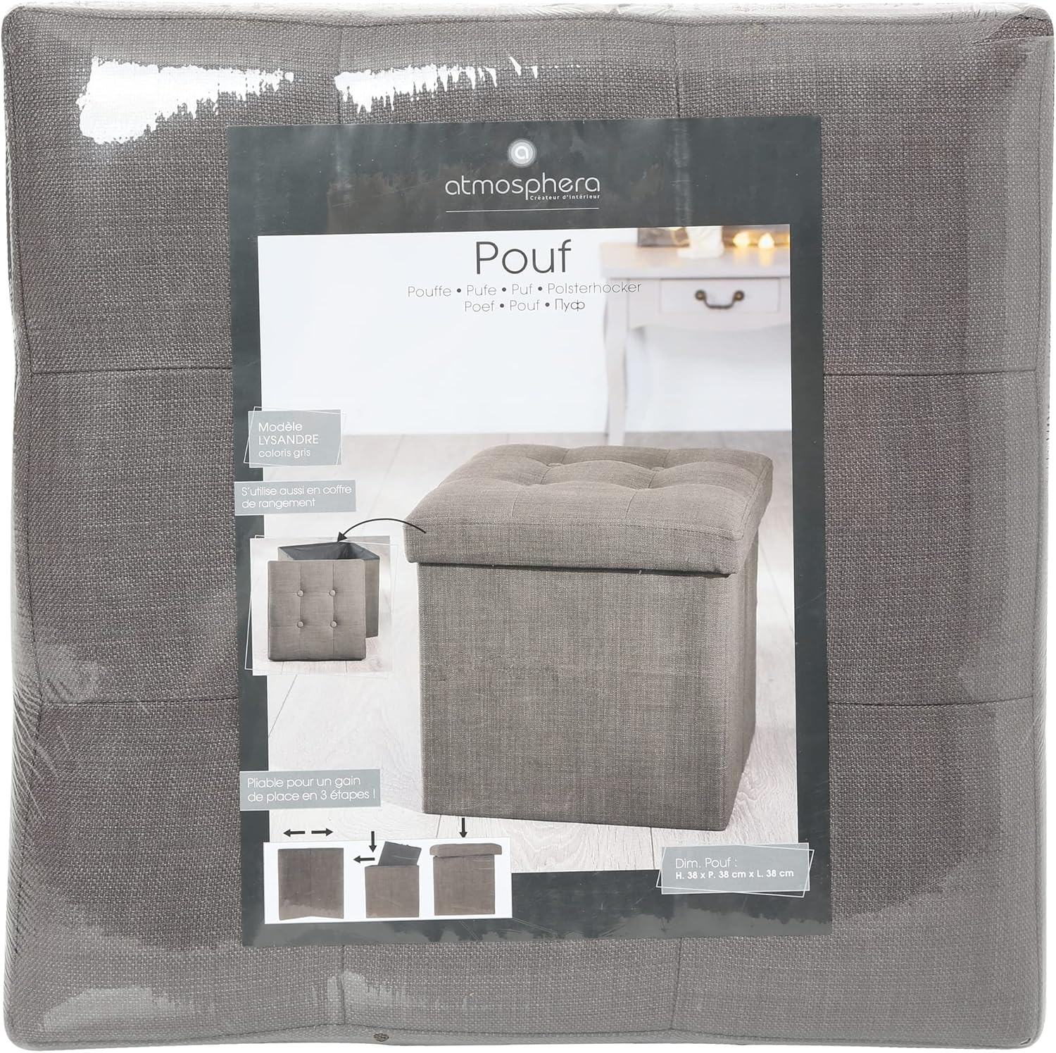 POUF PIEGHEVOLE LYSANDRE GRIGIO