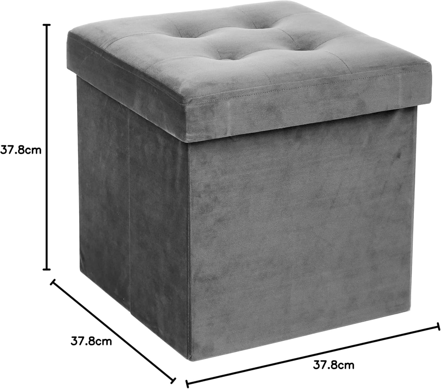 POUF PIEGHEVOLE LYSANDRE VELLUTO GRIGIO