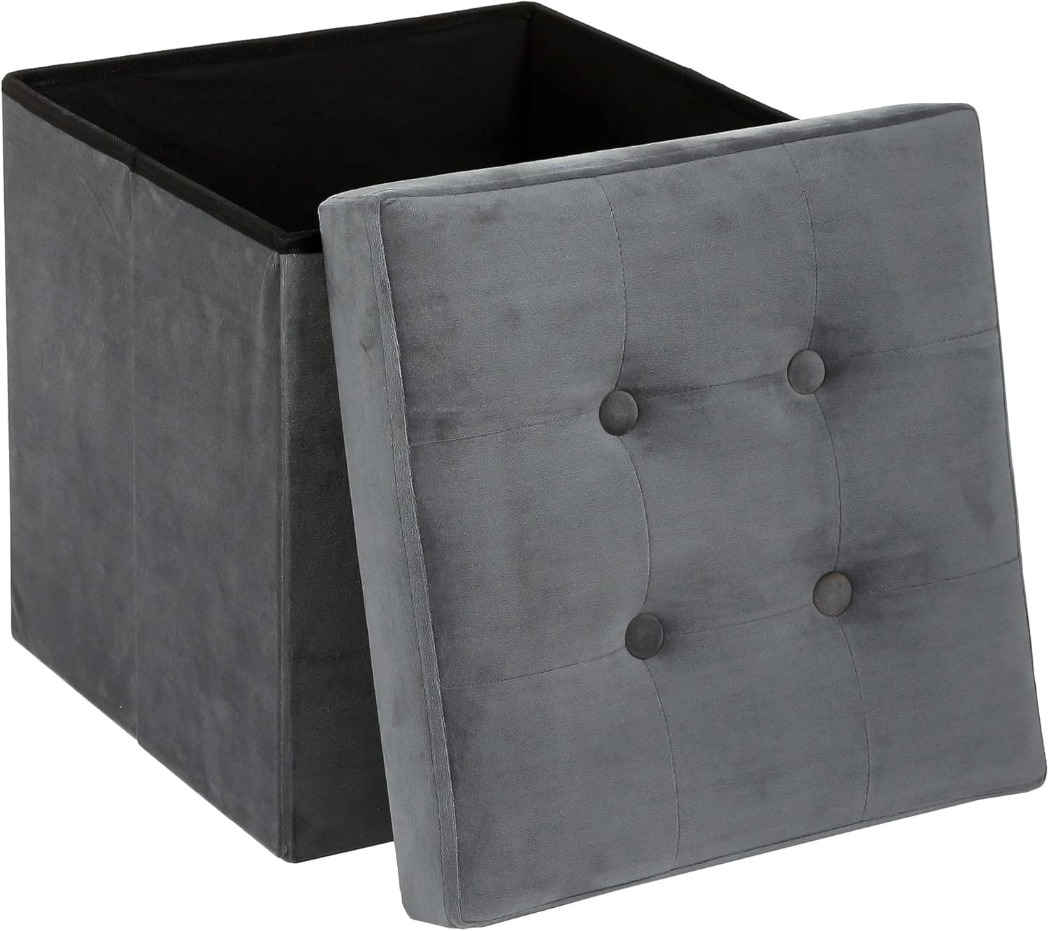 POUF PIEGHEVOLE LYSANDRE VELLUTO GRIGIO