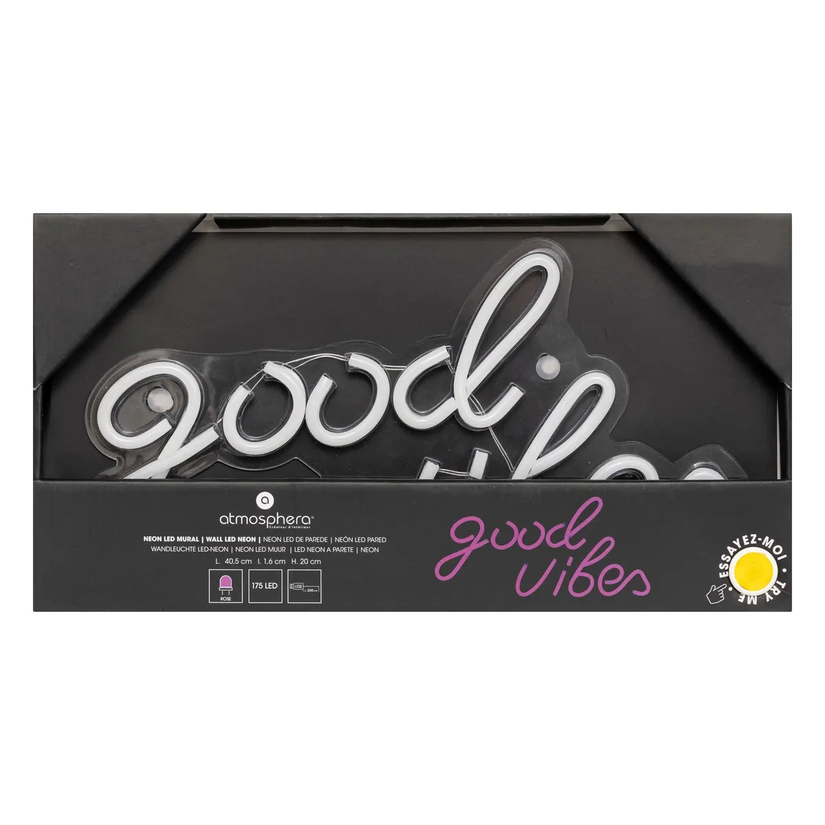 NEON LED PARETE GOOD VIBES CM.20