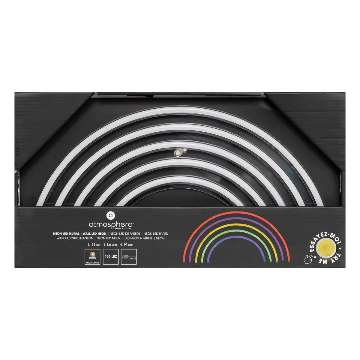 NEON LED PARETE ARCOBALENO CM.38