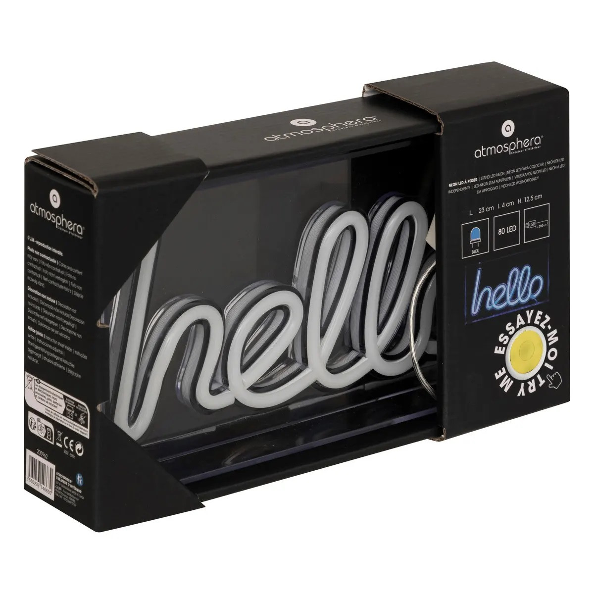 NEON LED DA TAVOLO HELLO CM.23 BLU