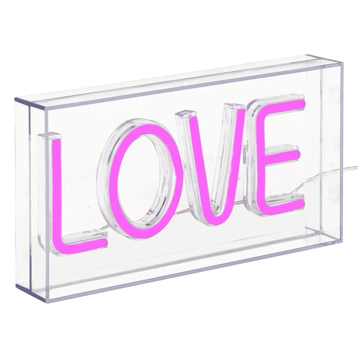 NEON LED DA TAVOLO LOVE CM.23 ROSA