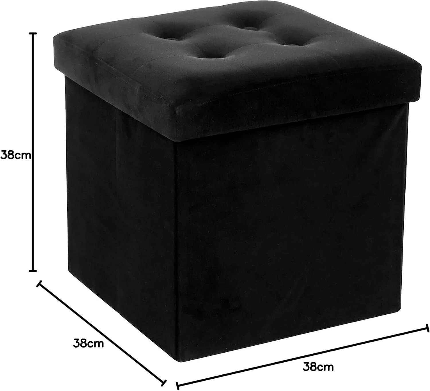 POUF PIEGHEVOLE VELLUTO NERO