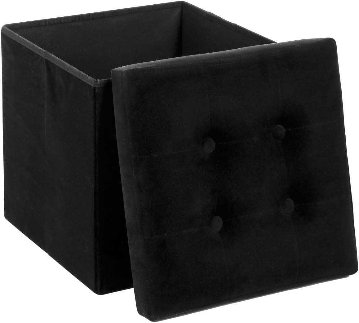 POUF PIEGHEVOLE VELLUTO NERO