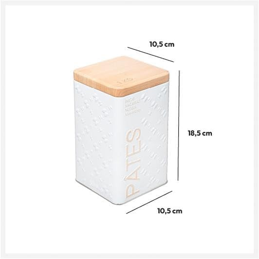 CONTENITORE PASTA METALLO CON TAPPO LEGNO