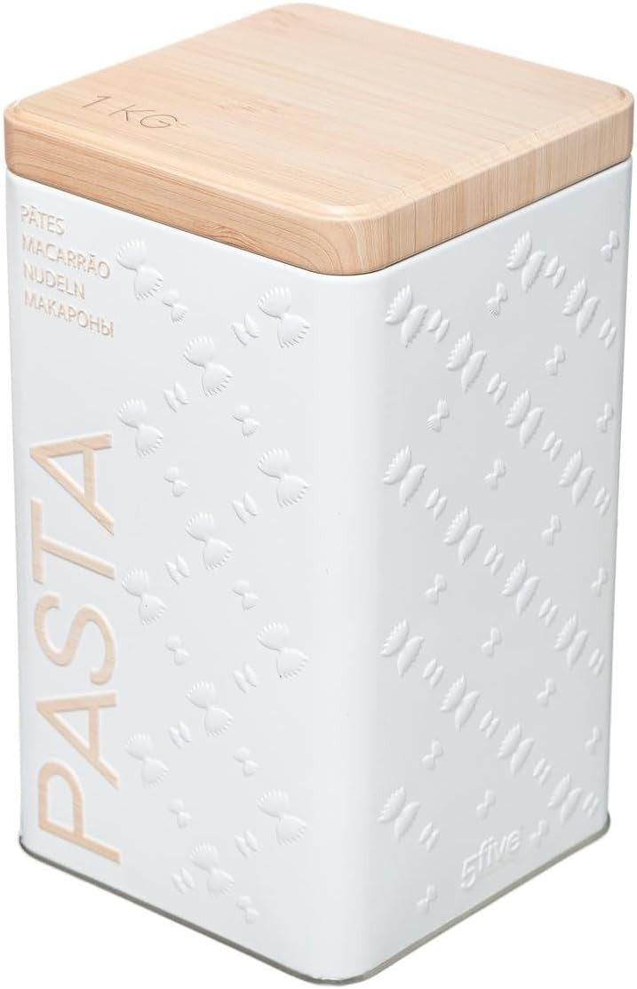 CONTENITORE PASTA METALLO CON TAPPO LEGNO
