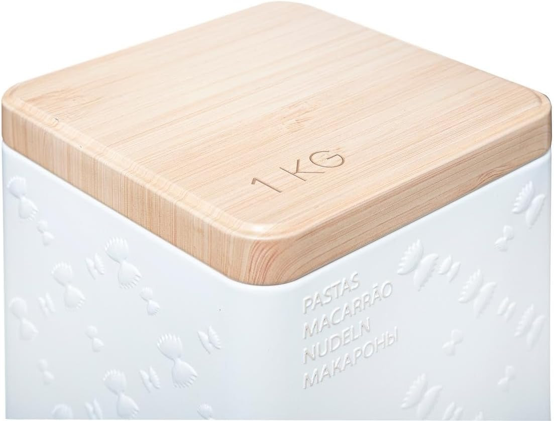 CONTENITORE PASTA METALLO CON TAPPO LEGNO
