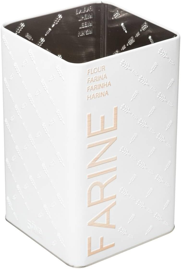 CONTENITORE FARINA METALLO CON TAPPO LEGNO