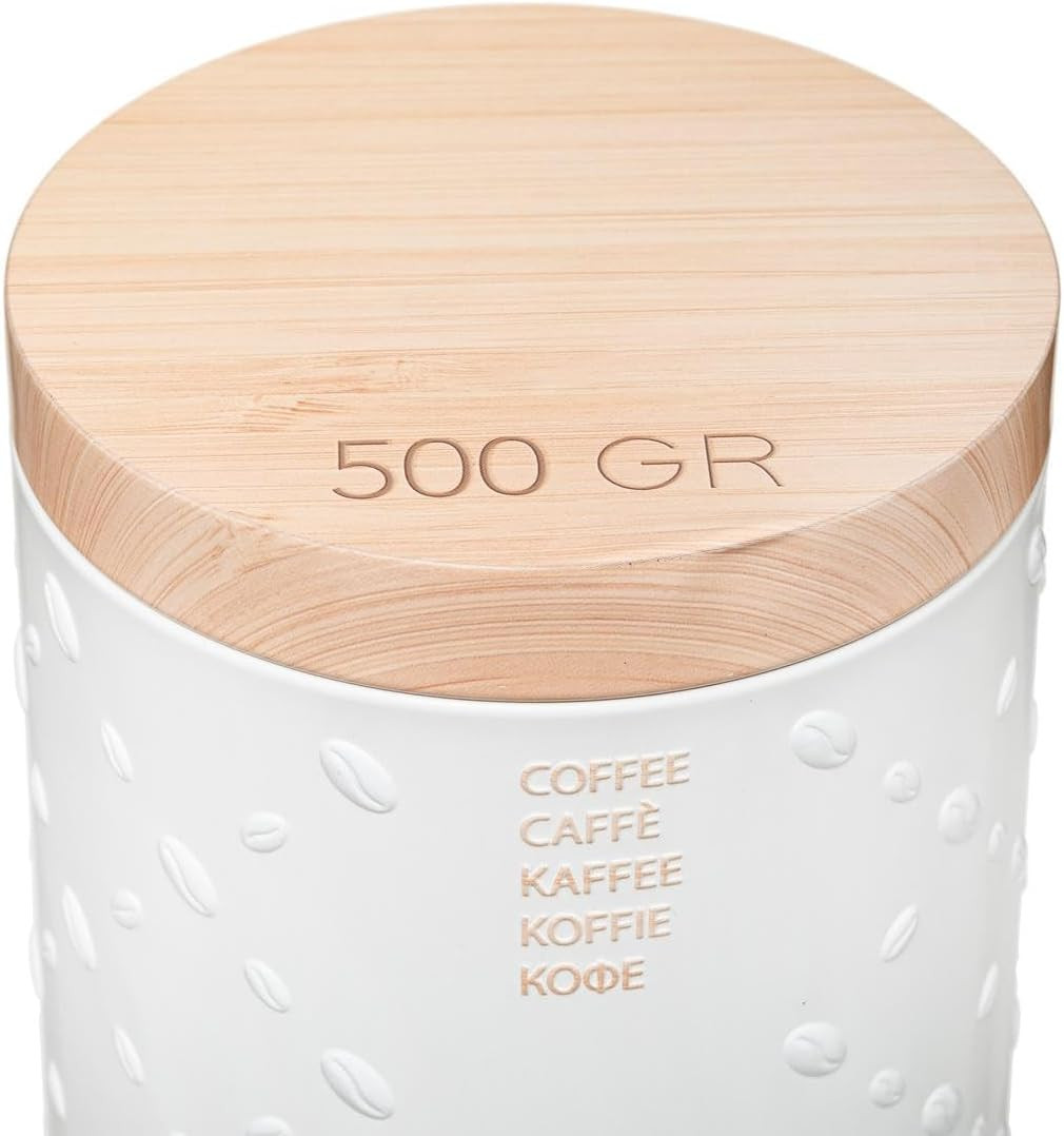CONTENITORE CAFFE'METALLO CON TAPPO LEGNO