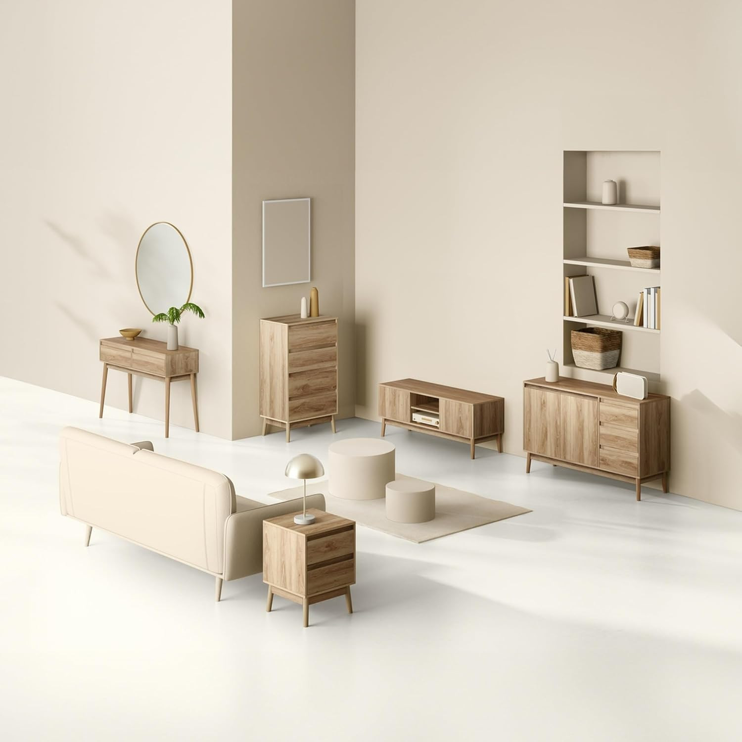 COMODINO 2 CASS. MODELLO ABANA CM. 40X40X56H
