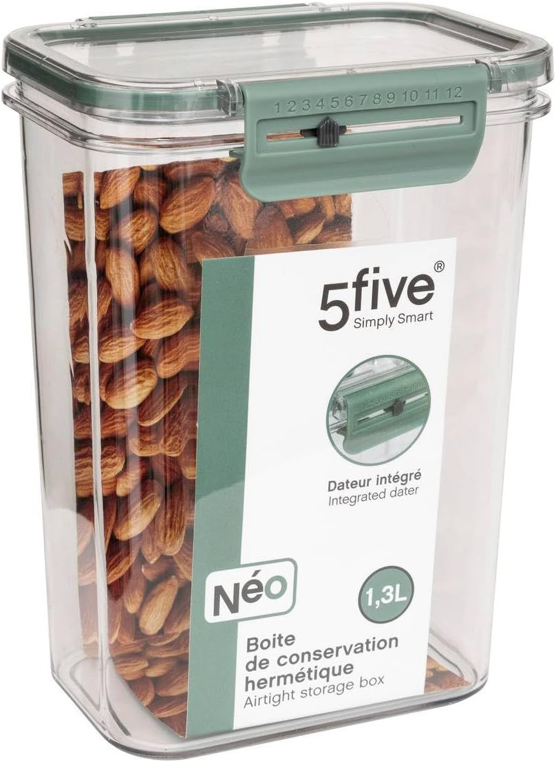 CONT.RETTANGOLARE 'NEO' 1.3LT.TRASPARENTE/VERDE