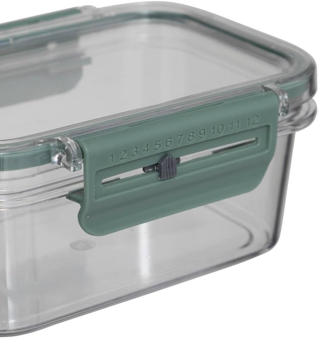 CONT.RETTANGOLARE 'NEO'0.35LT.TRASPARENTE/VERDE