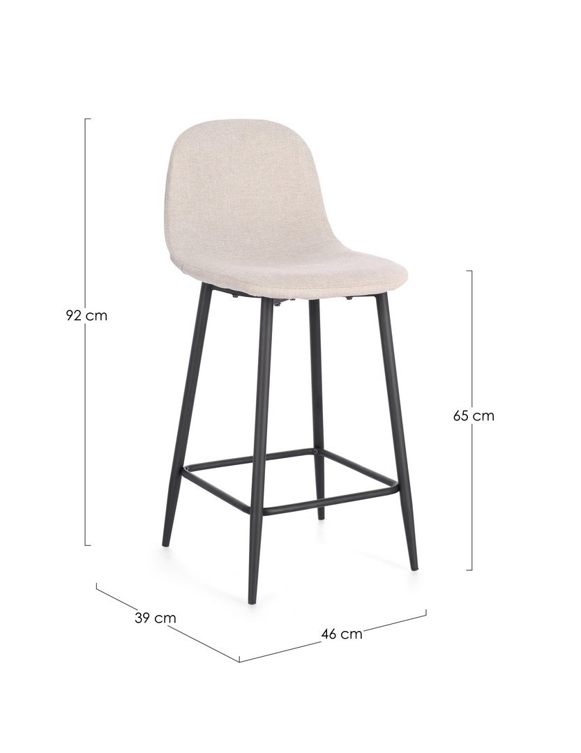 SGABELLO BAR IRELIA N/BEIGE H.92