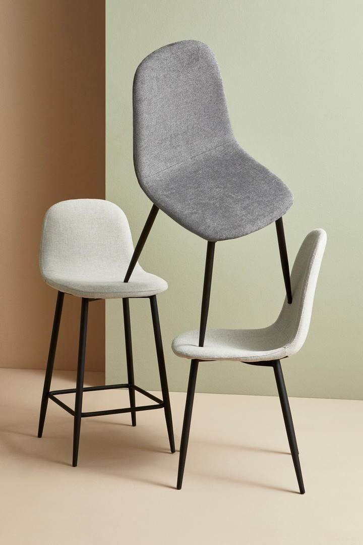 SGABELLO BAR IRELIA N/BEIGE H.92