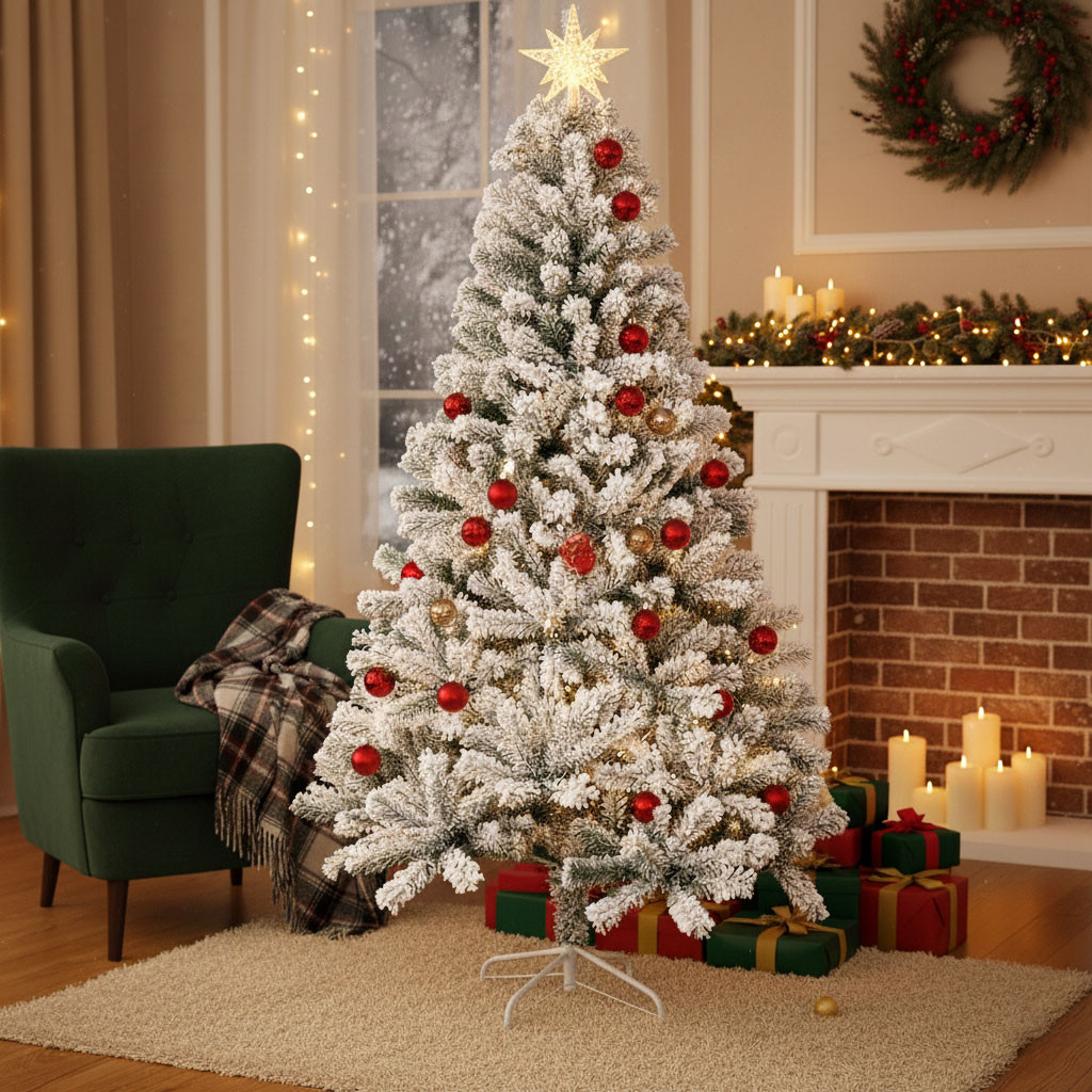 ALBERO DI NATALE INNEVATO PVC CM.120 300 PUNTE