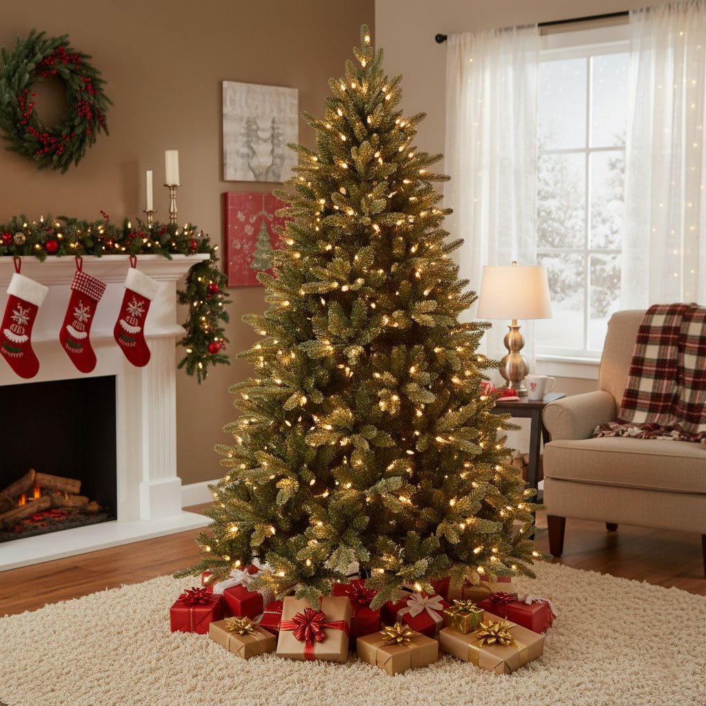 ALBERO DI NATALE MISTO CM.210 C/330 LED 1337 PUNTE