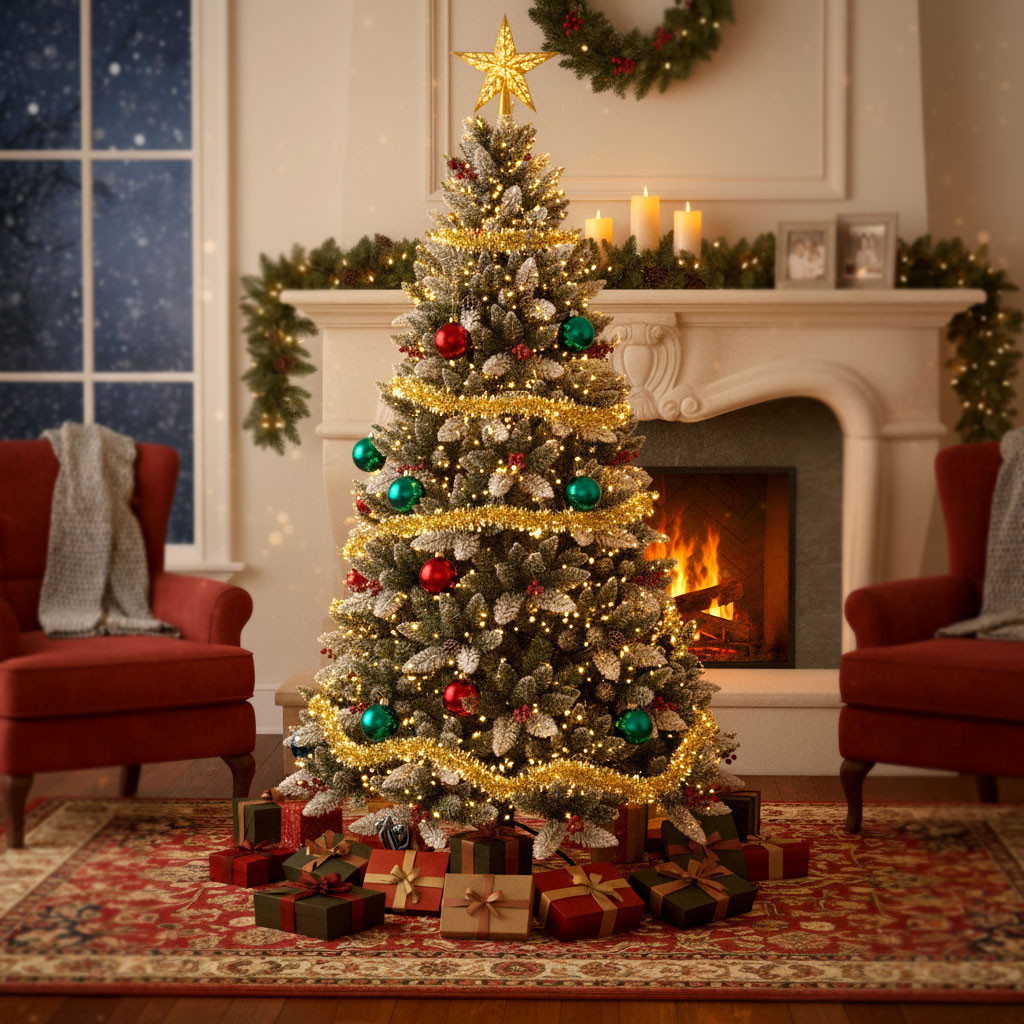 ALBERO NATALE C/BACCHE E PIGNE 150 PVC 586 PUNTE