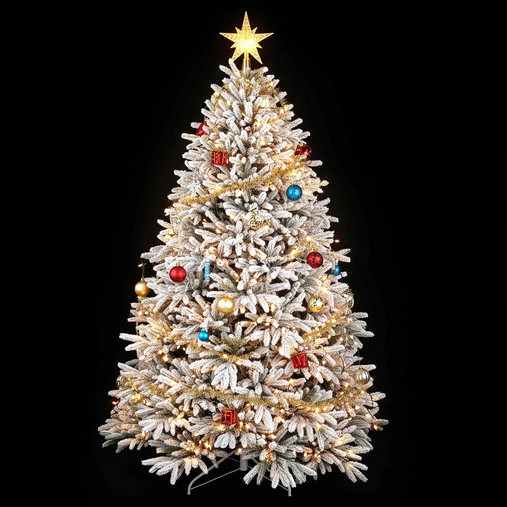ALBERO NATALE INNEVATO PE CM.150 525 PUNTE