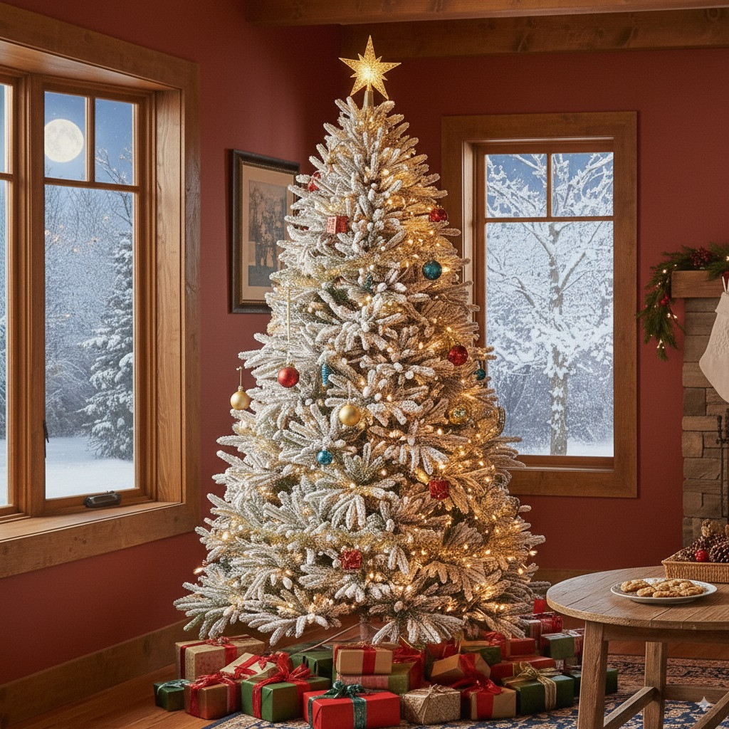 ALBERO NATALE INNEVATO PE CM.150 525 PUNTE
