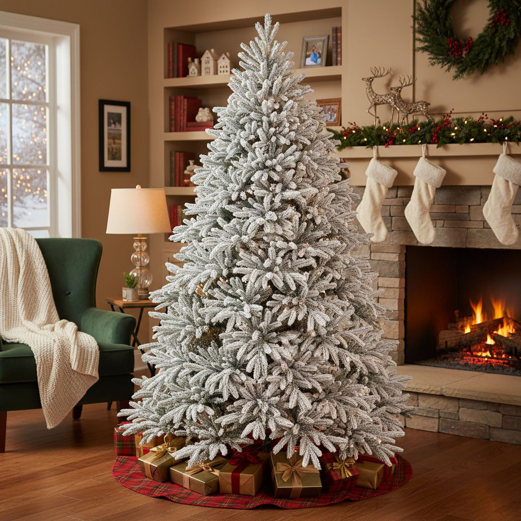 ALBERO NATALE INNEVATO PE CM.150 525 PUNTE