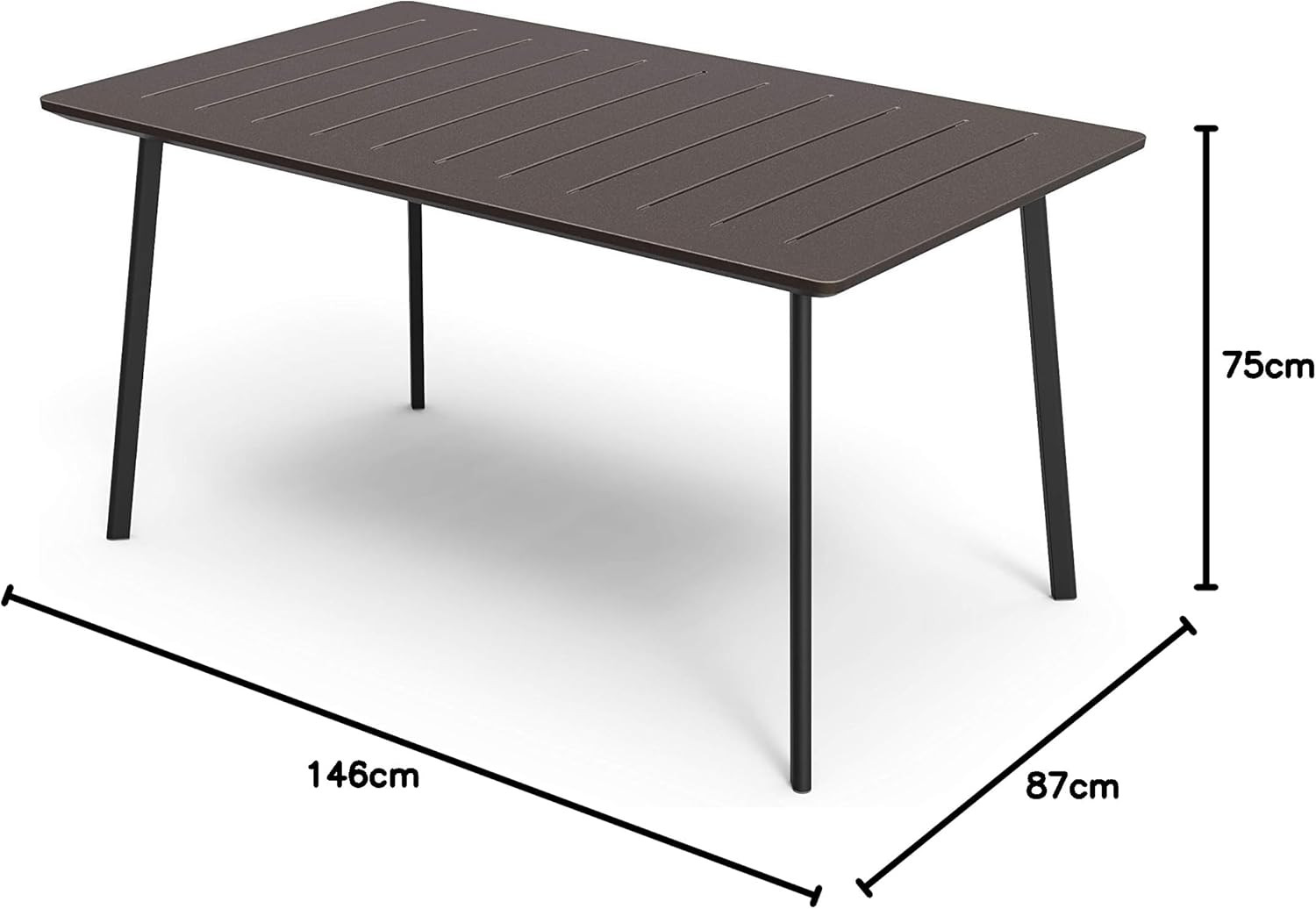 TAVOLO CM.146X87 CON 6 POLTRONE BRONZO