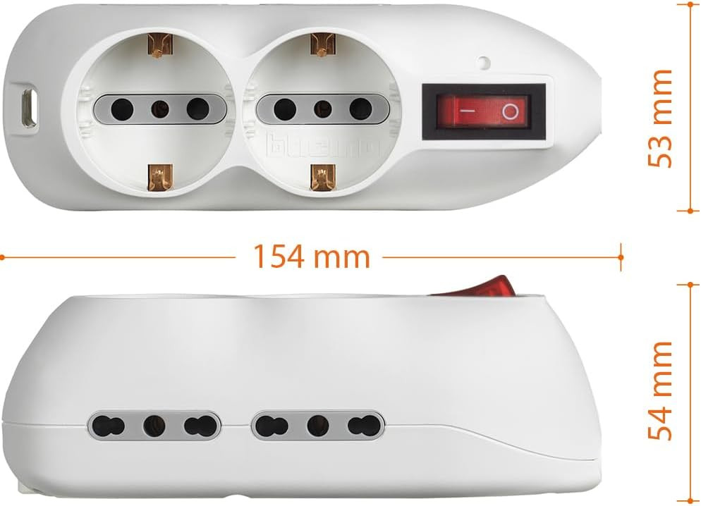 MULTIPRESA SLOT6 4+2 PRESE 16A BIANCA