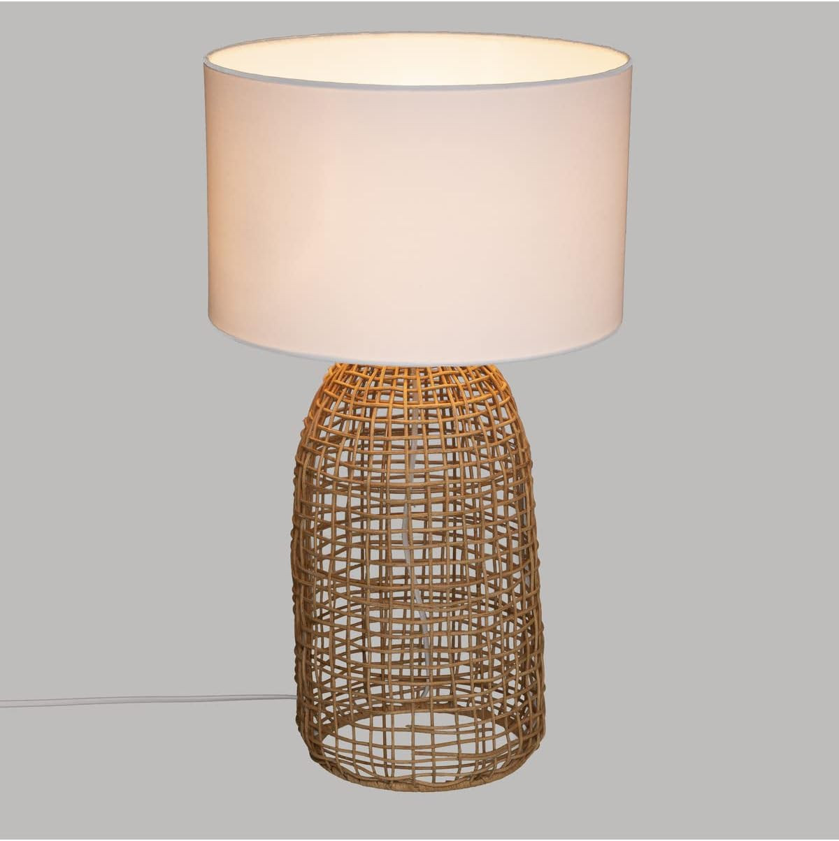 LAMPADA CIL.KARLA H.56 RATTAN NATURALE