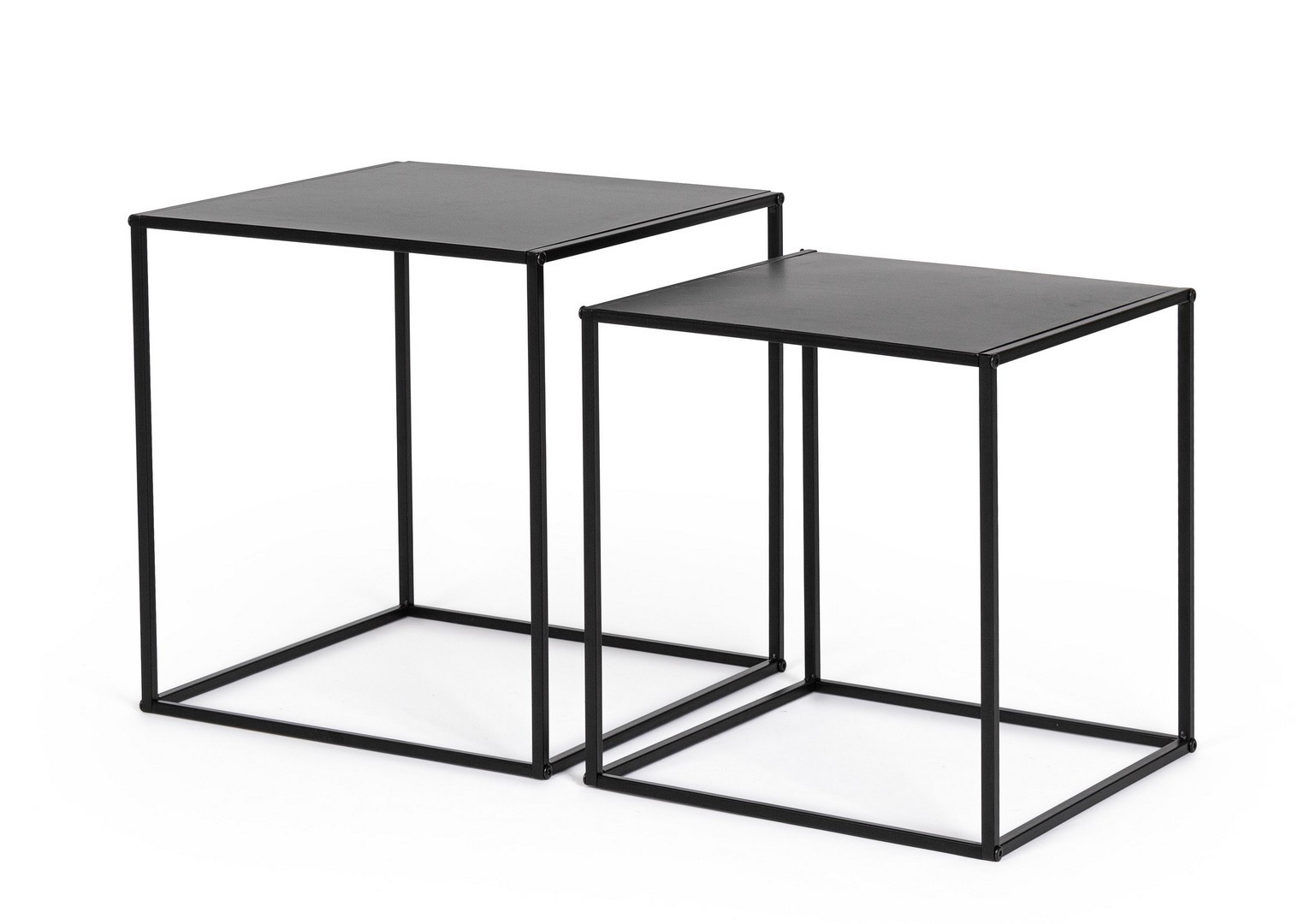 SET 2 TAVOLINI H.38/41 QUADRATI NERI