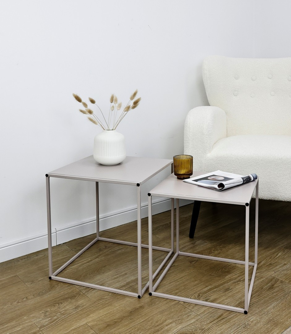 SET 2 TAVOLINI H.28/41 QUADRATO BEIGE
