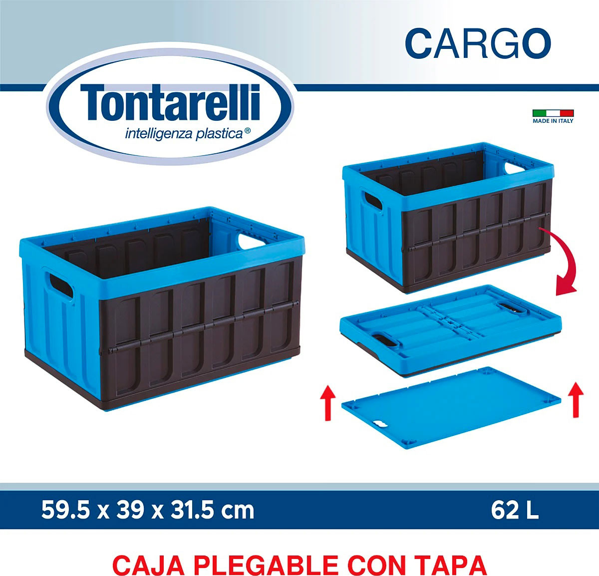 CASSA CARGO+COP. 62LT. NERO BLU