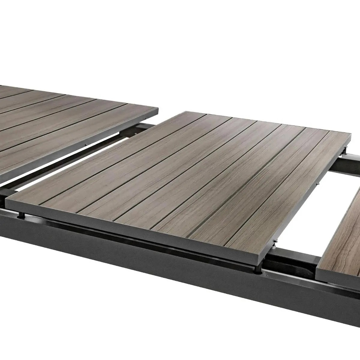 TAVOLO CM.214-274X110 CON 6 POLTRONE GRAFITE