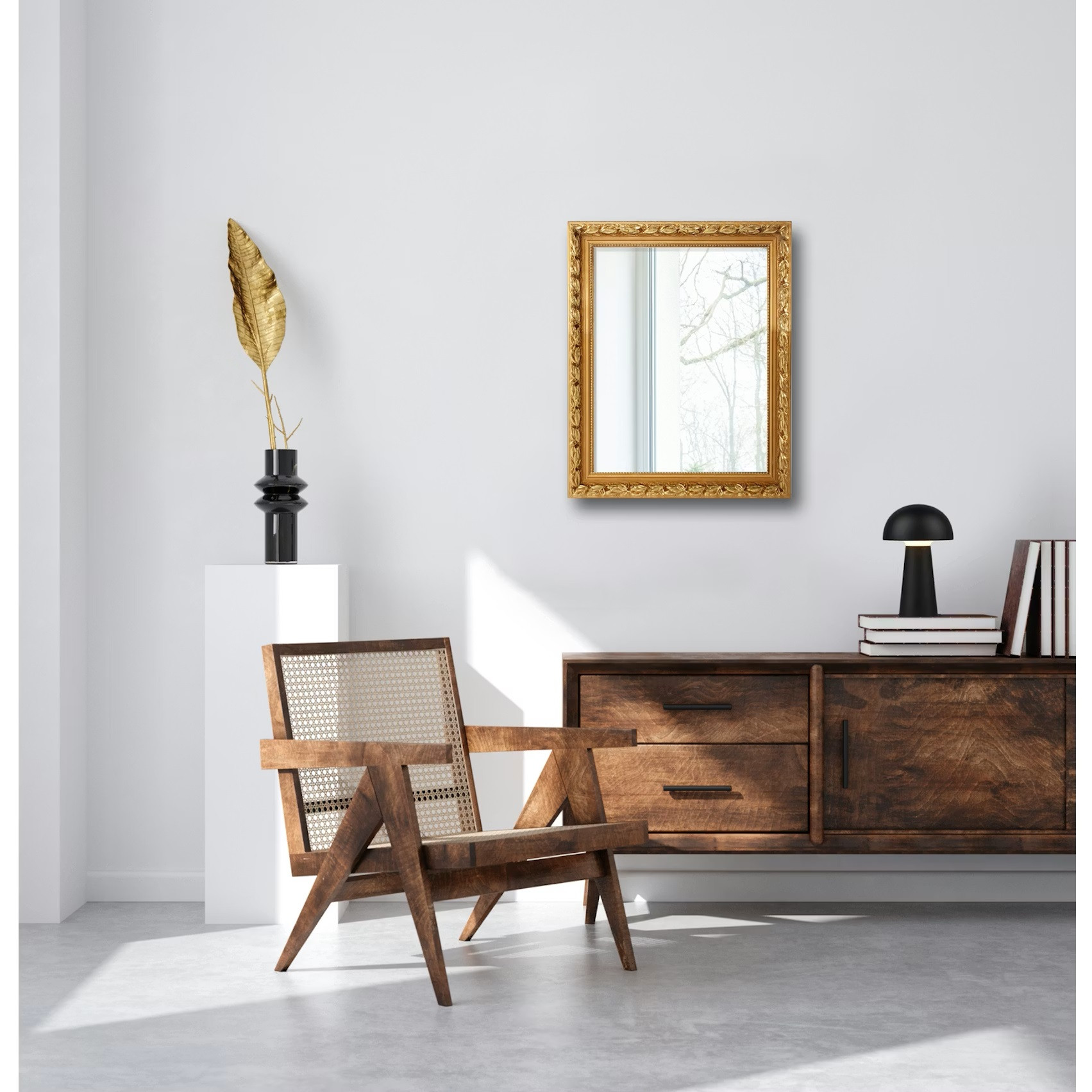 SONJA SPECCHIO CM.55X70 LEGNO/ORO