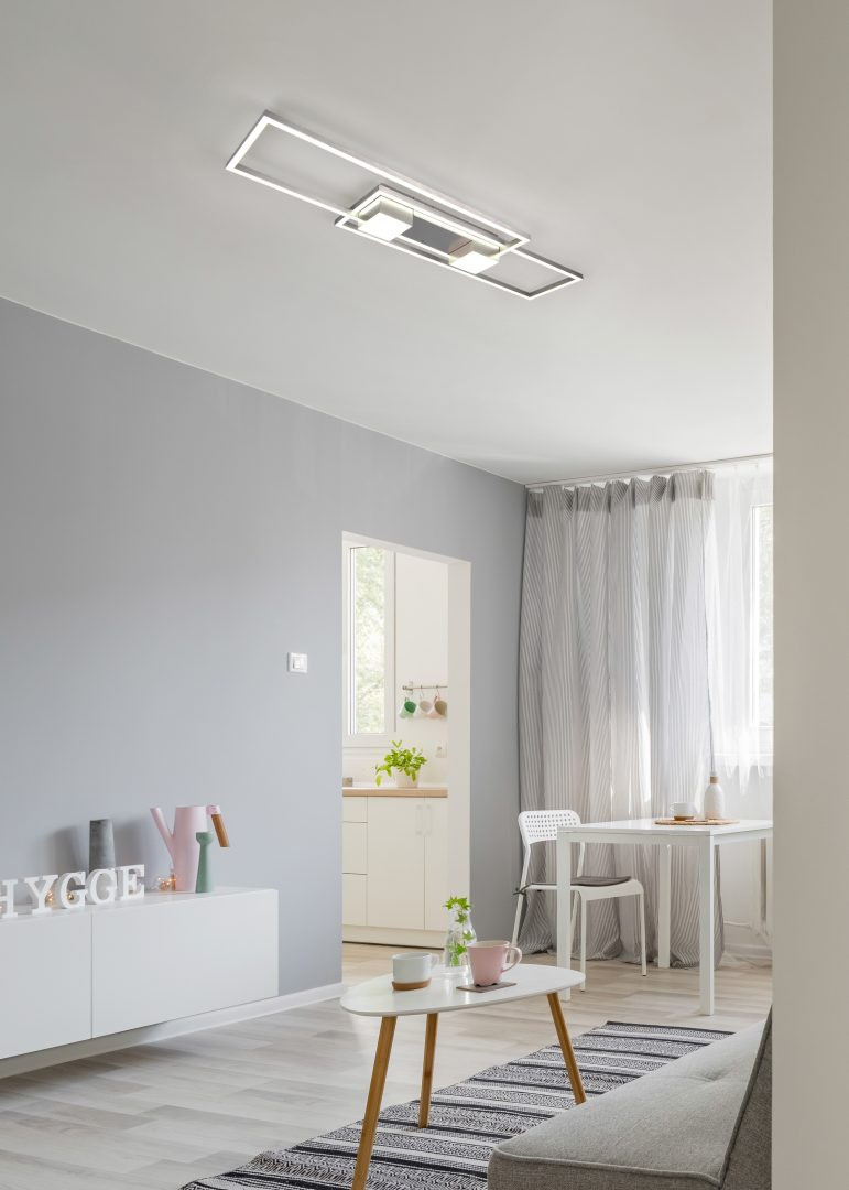 ALBANY PLAF.LED 1X37W MET.ACCIAIO CON TELECOMANDO