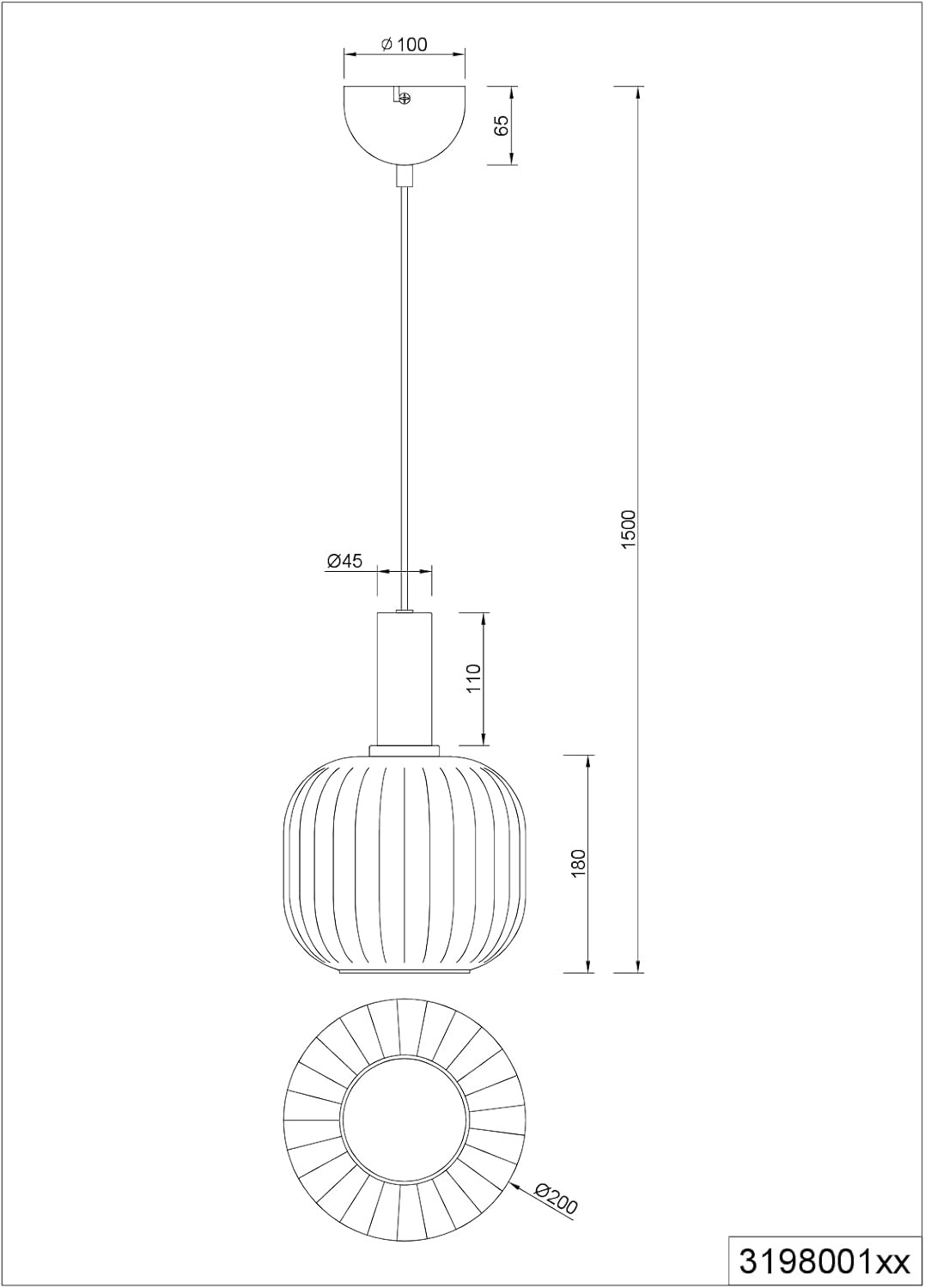 DIVA SOSP.VTR D.20 E27 OTT.SATINATO