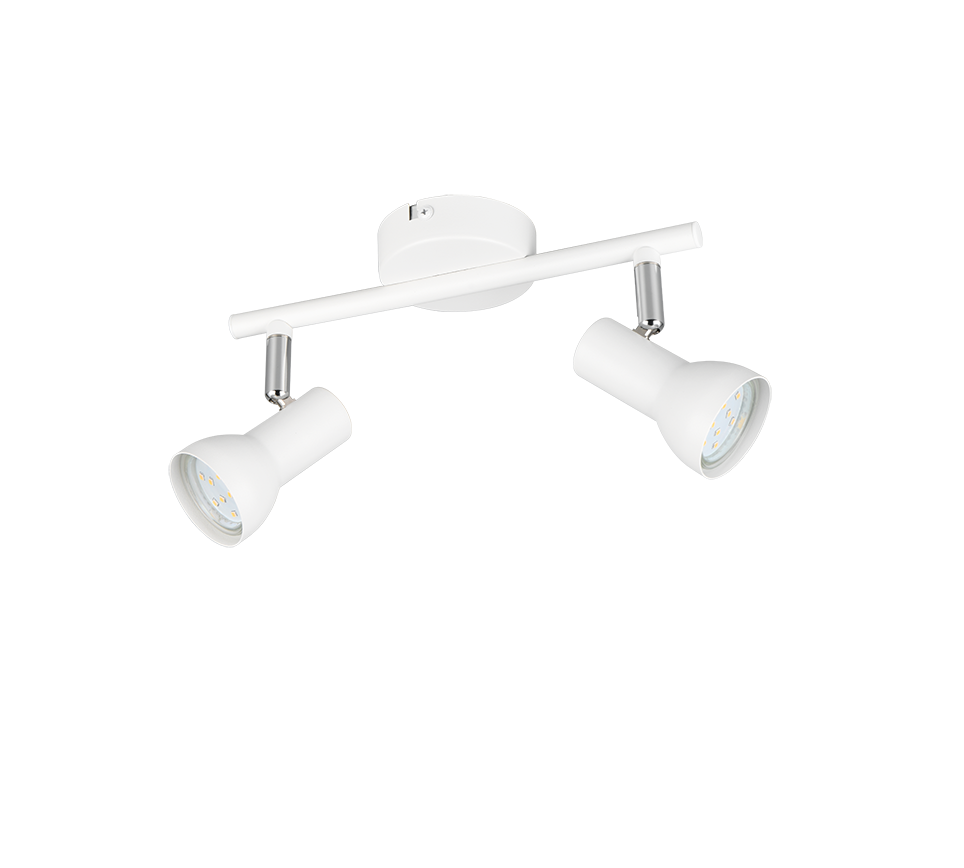 CANTAR BARRA 2SPOT OR.METALLO BIANCO CM.25