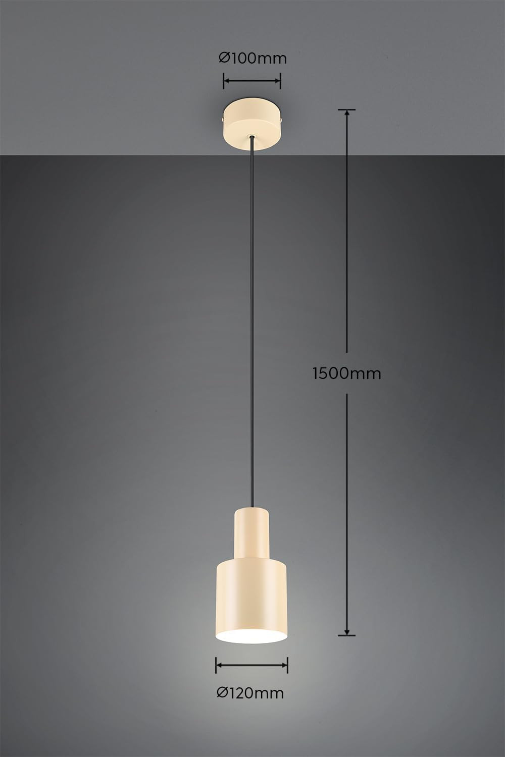 AGUDO SOSP.DIFFUS.MET.BEIGE CM.12 E27