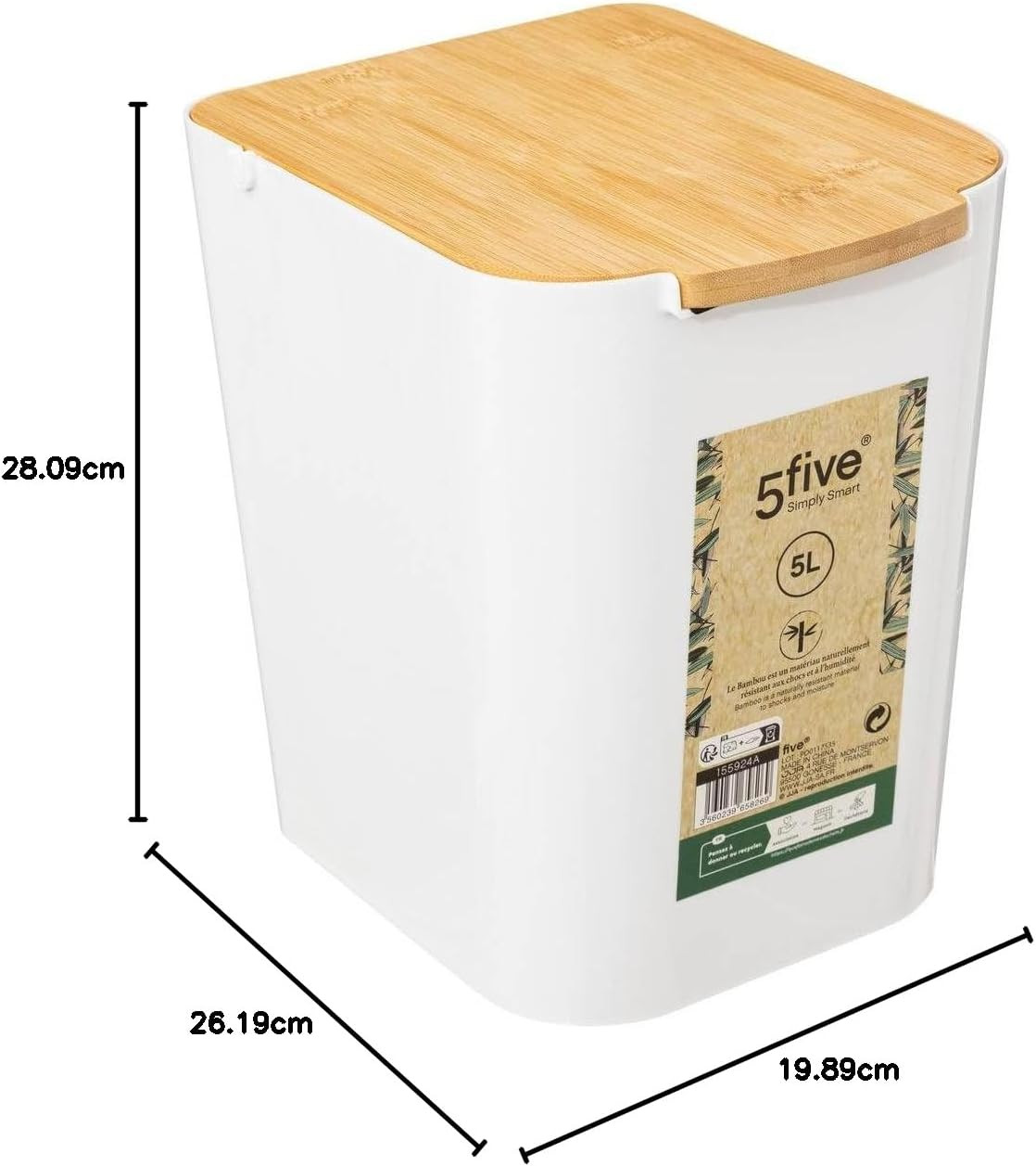 CESTINO NATUREO 5L PP BIANCO