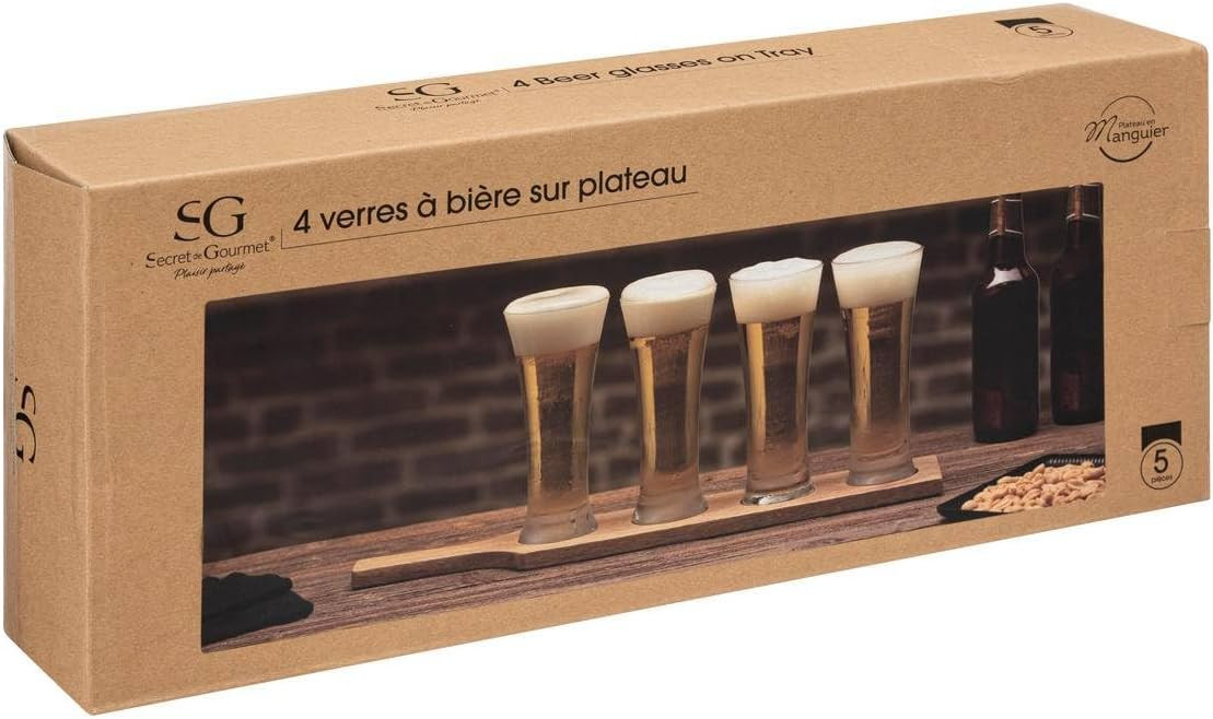 SUPPORTO + 4 BICCHIERI BIRRA 27CL